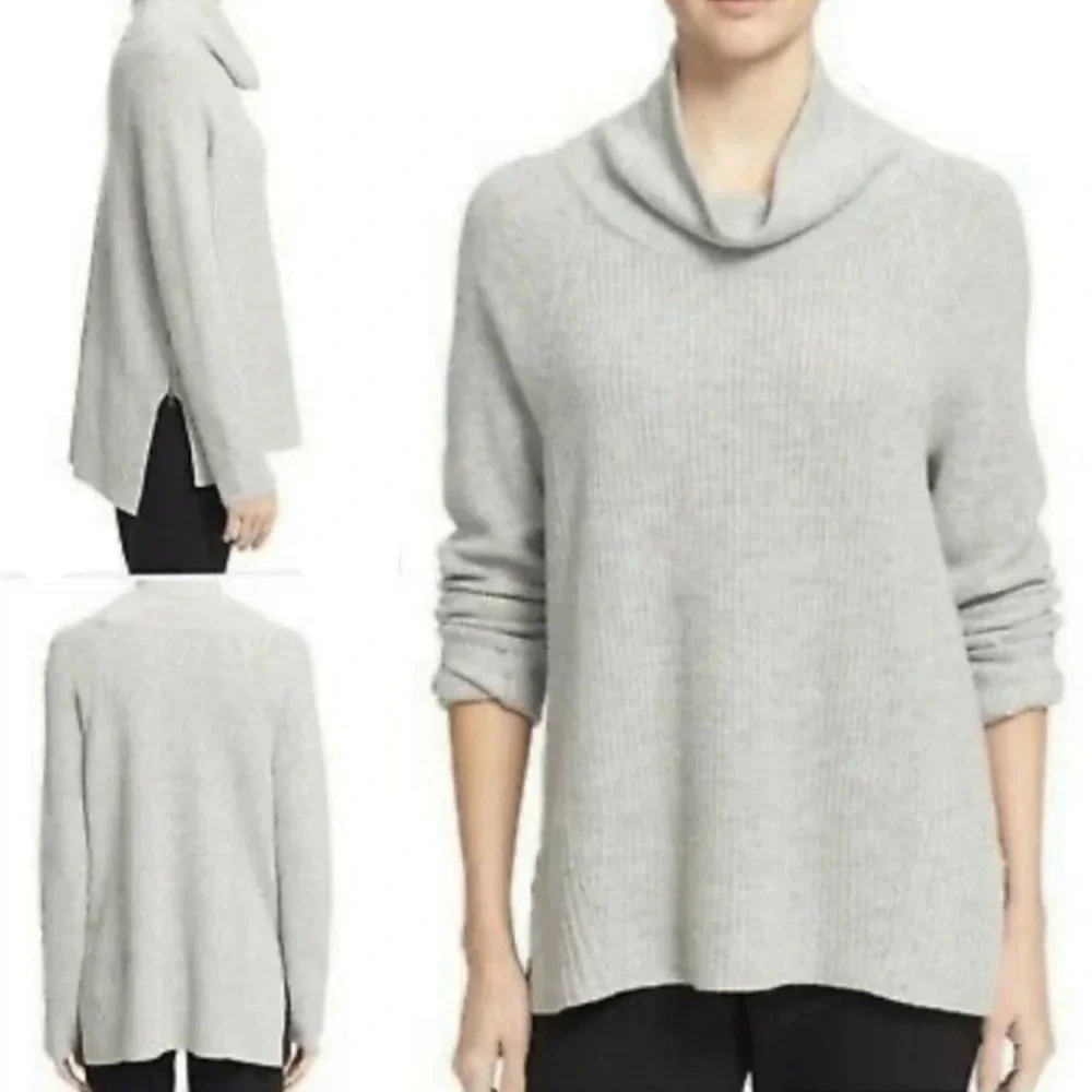 Vince Cashmere Blend Ribbed Side Zip Sweater